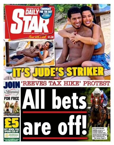 The headline on the front page of the Star reads: "All bets are off!".