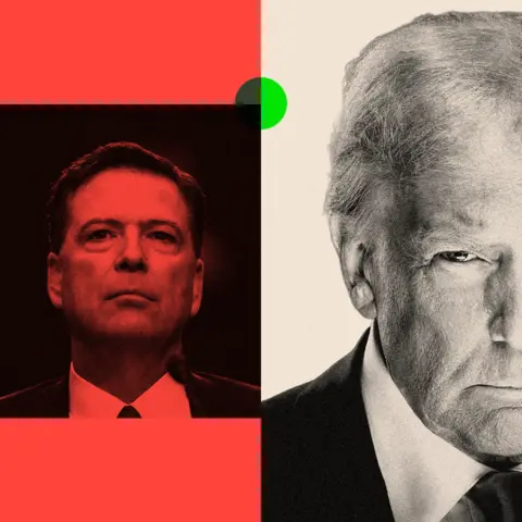 BBC A treated image of James Comey and Donald Trump