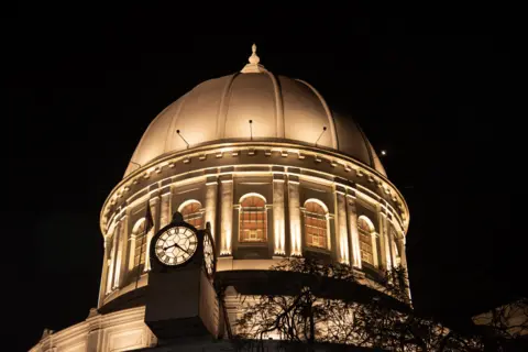Mudar Patherya Illuminated dome of the General Post Office building in Kolkata