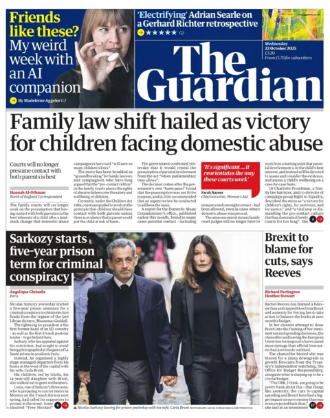 "Family law shift hailed as victory for children facing domestic abuse" reads the headline on the front page of The Guardian.