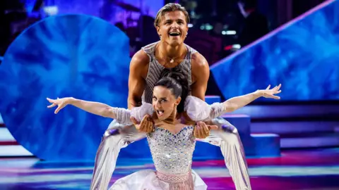BBC/PA Wire BBC handout photo of Amber Davies and Nikita Kuzmin during their appearance on the live show of Saturday's Strictly Come Dancing show on BBC1. Picture date: Saturday October 25, 2025