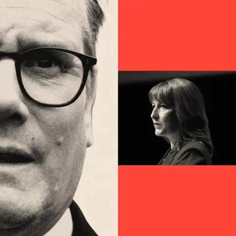 BBC A treated image of Sir Keir Starmer and Rachel Reeves