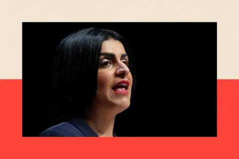 Reuters British Home Secretary Shabana Mahmood speaks on stage