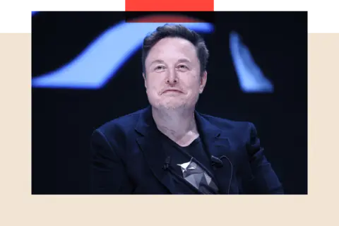 Getty Images A close up shot of Elon Musk