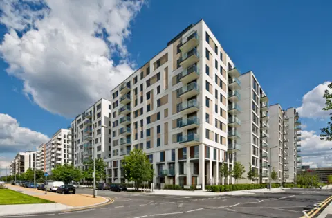 View Pictures via Getty Images Apartments at East Village London, formerly the Athletes Village part of the 2012 Olympic site, Stratford, on a sunny day