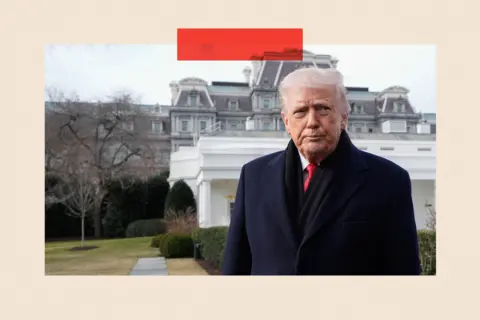 Bloomberg via Getty Images US President Donald Trump speaks to members of the media on the South Lawn of the White House 
