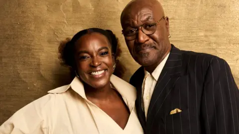 Getty Images Wunmi Mosaku and Delroy Lindo pose for a portrait during the 2026 Annual Movies for Grownups Awards with AARP at Beverly Wilshire, A Four Seasons Hotel on January 10, 2026 in Beverly Hills, California. 