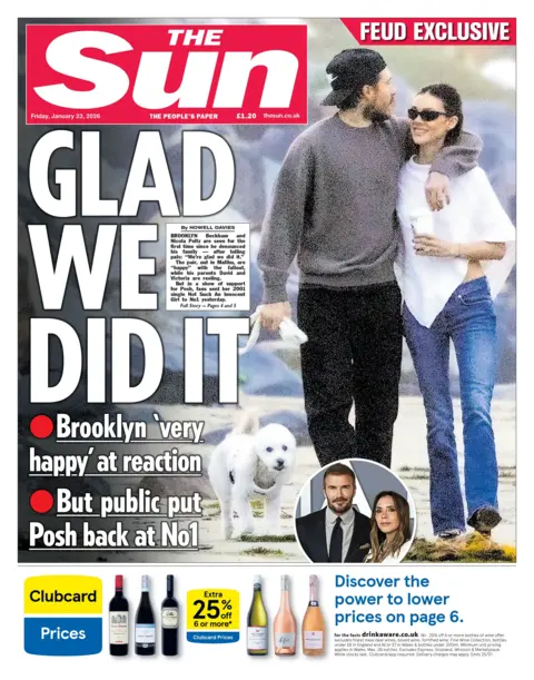 The headline on the front page of the Sun reads: "Glad we did it."